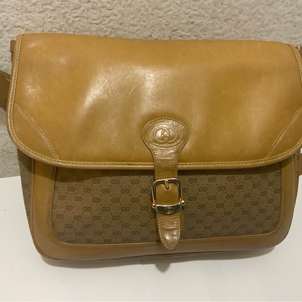 Gucci vintage Shoulder Bag Beige 001 105 5530 Leather PVC  Flap Magnet - Picture 5 of 16